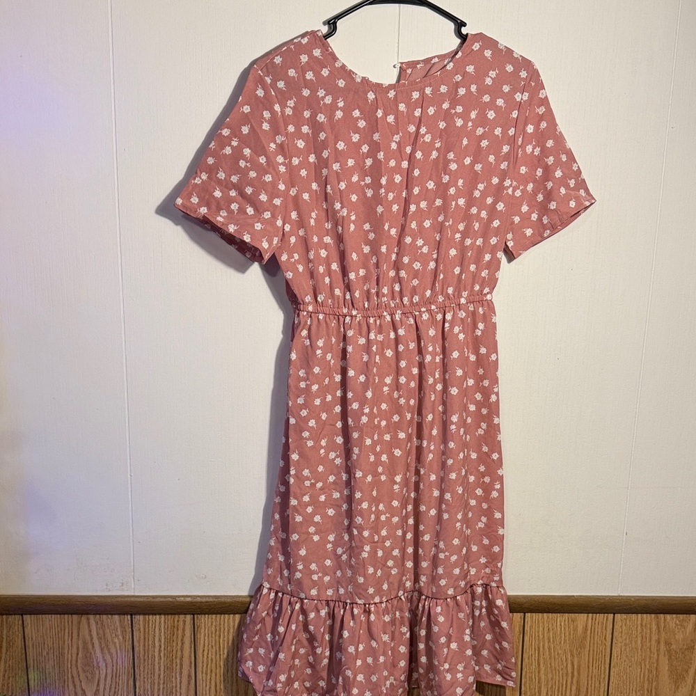 Charming Pink Floral Kids Dress